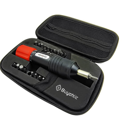 20 Pcs Preset Torque Screwdriver with S2 Bits, 1/4” Drive Torque Wrench Screwdriver Set for Maintenance, Tools, Bike Repairing and Mounting, Torque Range 1~ 6 N.m