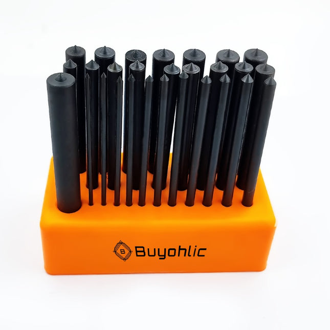 Buyohlic 28 Piece Transfer Punch Set, 3/32" - 1/2", Heat Treated Alloy Steel Forging