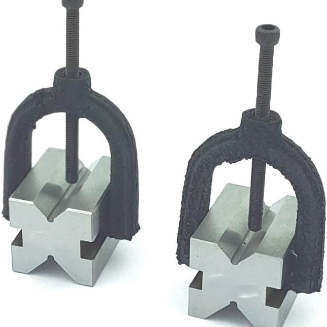 Hardened Tool Steel Vee V Block Pair Set with Clamps (32 x 32 x 40 mm (25 mm Capacity))