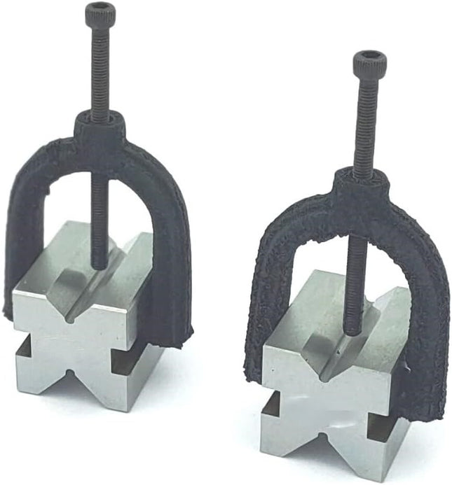 Hardened Tool Steel Vee V Block Pair Set with Clamps (32 x 32 x 40 mm (25 mm Capacity))