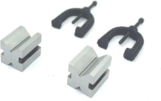 Hardened Tool Steel Vee V Block Pair Set with Clamps (32 x 32 x 40 mm (25 mm Capacity))