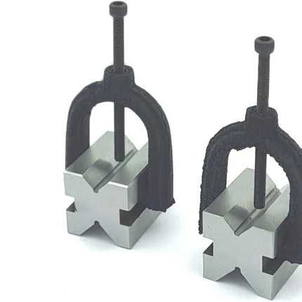 Hardened Tool Steel Vee V Block Pair Set with Clamps (32 x 32 x 40 mm (25 mm Capacity))