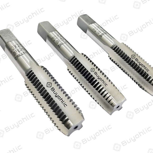Buyohlic's Carbon Steel Hand Tap Set M20 x 2.5 mm Pitch II Metric-Right Hand