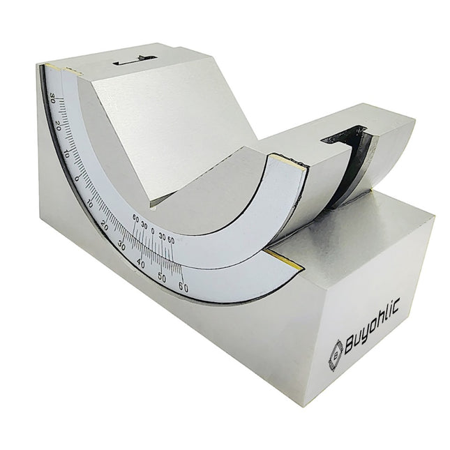 Buyohlic's Adjustable Angle Block - 95 x 45 x 48 MM Multifunctional V Block Milling 0-60° for Milling Machine Planer