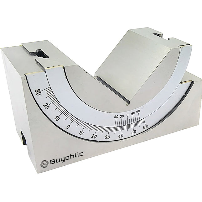 Buyohlic's Adjustable Angle Block - 95 x 45 x 48 MM Multifunctional V Block Milling 0-60° for Milling Machine Planer