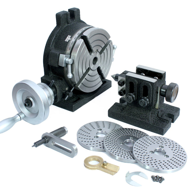 HV6 Rotary Table 4 Slot 6" 150 mm With Tailstock & dividing Indexing Plates Set