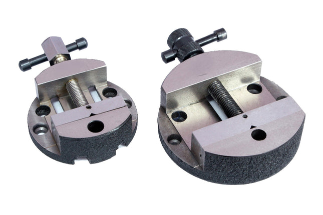 Buyohlic Round Vise Vice for 3" & 4" Rotary Table + 3 Fixing Tee Nut-Milling Tool