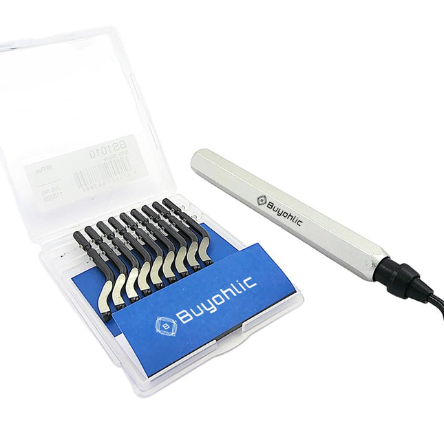 Deburring Tool with 10 HSS Swivel Blades – Reamer for Metal, Plastic, Resin, Copper, PVC, and 3D Printed Parts