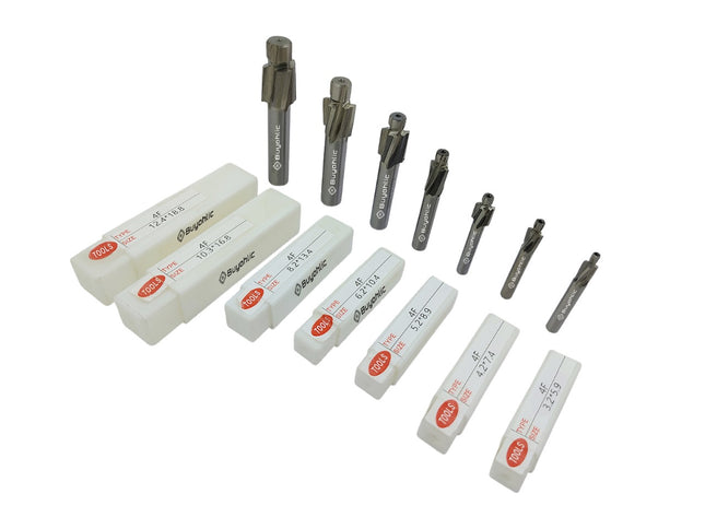 Buyohlic M3-M12 Slotting Counterbore End Mill Cutter Solid Slot 4 Flutes Countersink End Mill Drill Bit Set of 7 Pcs