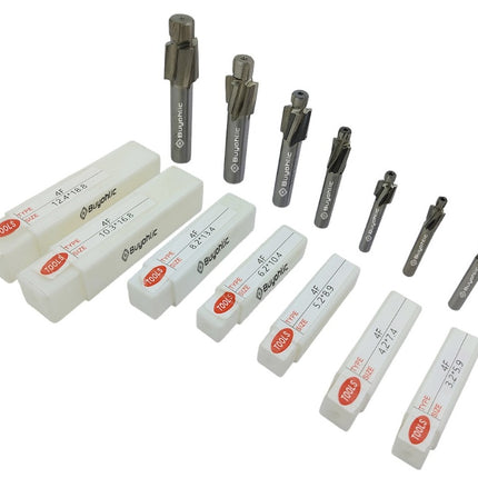 Buyohlic M3-M12 Slotting Counterbore End Mill Cutter Solid Slot 4 Flutes Countersink End Mill Drill Bit Set of 7 Pcs