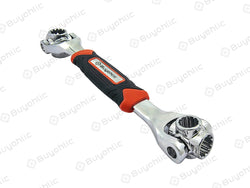 48 in 1 Socket Wrench, Stainless Steel Multi Function Wrench Tool with 360 Degree Rotating Head, Universal Wrench with Rubber Handle