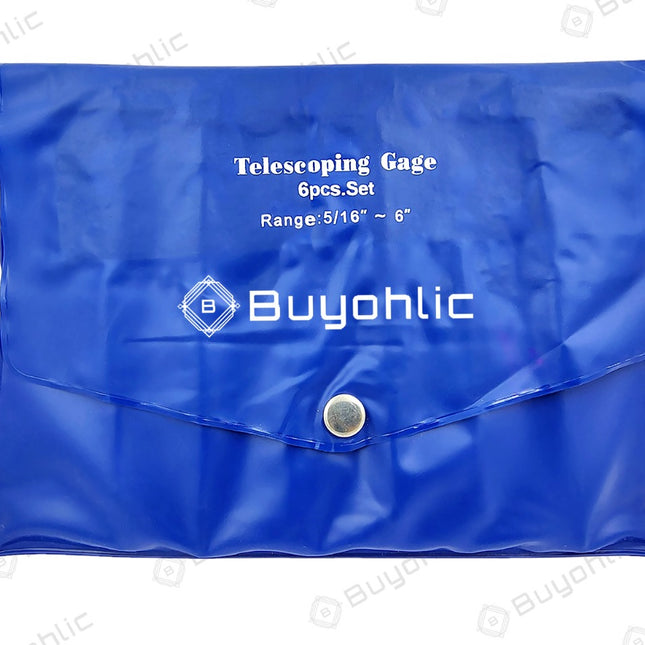 5/16'' to  6'' Telescoping Gage Set of 6 pcs T-Bore Hole Gauges Satin Chrome Finished