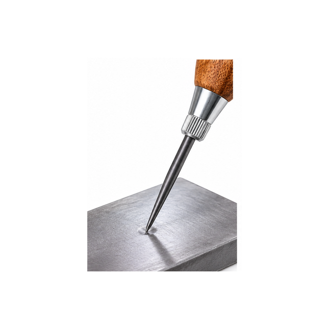 6.5'' Inch Length Wooden Handle Awl, Heavy Duty Steel Pointed Blade, Woodworking Marking & Hole Punch Tool for Carpenters, Crafts & DIY
