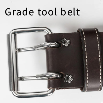 Leather Tool Belt Pouch Bag, 12-Pocket Extra Large Carpenter Tool Belt for Construction, Framers & Handyman, Fits 28″–40″ Waist