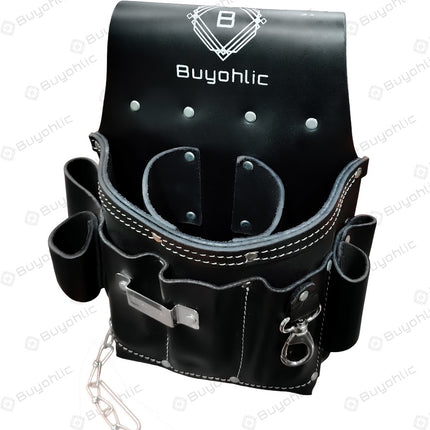 Electrician Tool Pouch Bag , Professional Multi-Pocket Organizer I Top Grain Leather