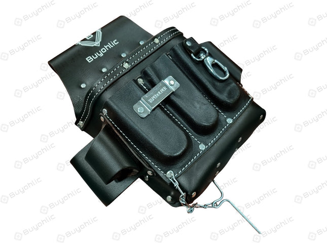 Electrician Tool Pouch Bag , Professional Multi-Pocket Organizer I Top Grain Leather