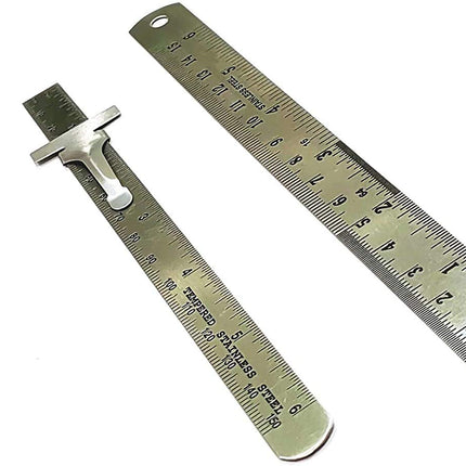 Stainless Steel Measuring Tool, Workshop Machine Tools (Set of 1 x 6" Rulers, 1 x 12" Ruler, 3 x Bore Gauges & 1x 6" Depth Gauge cum Ruler)