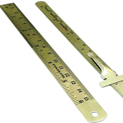 Stainless Steel Measuring Tool, Workshop Machine Tools (Set of 1 x 6" Rulers, 1 x 12" Ruler, 3 x Bore Gauges & 1x 6" Depth Gauge cum Ruler)