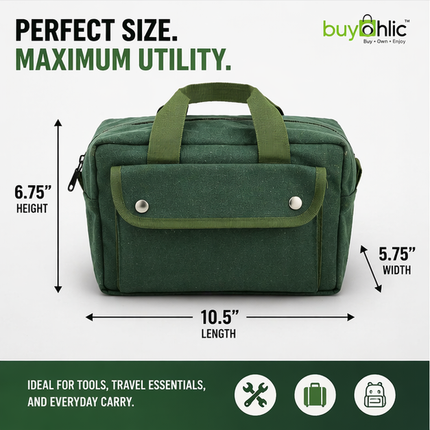 Canvas All Purpose Military Style Duffle Bag, Water-Resistant, Double Zipper Closure, heavy Duty