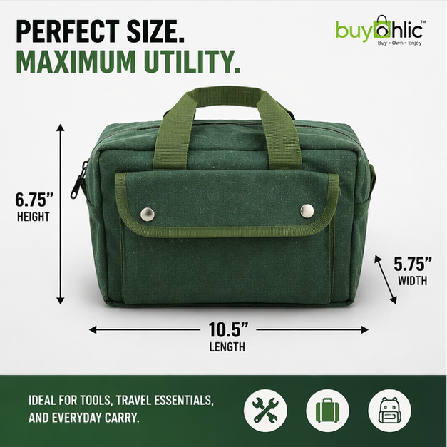 Canvas All Purpose Military Style Duffle Bag, Water-Resistant, Double Zipper Closure, heavy Duty