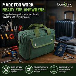 Canvas All Purpose Military Style Duffle Bag, Water-Resistant, Double Zipper Closure, heavy Duty