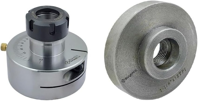 Exclusive ER32 Eccentric Offset Lathe Chuck,For Wood & Metalworkers~Adjustable Settings, Turn on variety of Axis without Removing Work-piece & W/Casting Back Plat
