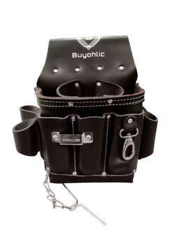 Electrician Tool Pouch Bag , Professional Multi-Pocket Organizer I Top Grain Leather