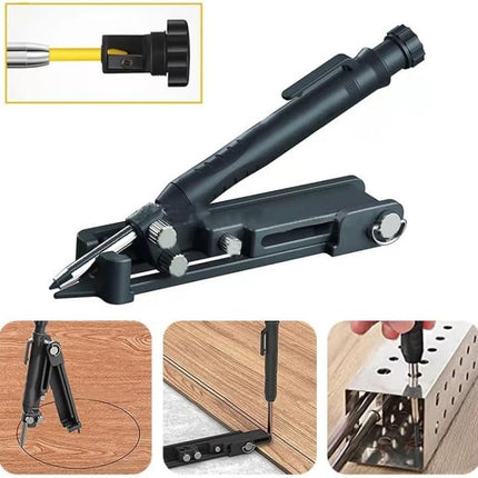 Buyohlic Aluminum Alloy Scribe Tool with Deep Hole Pencil, Construction Pencil Multi-function Scribing Tool- Construction Pencil