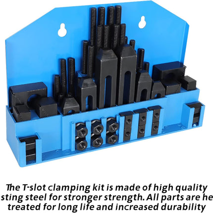 58-Pack Pro-Series 1/2In T-Slot Hold Down Clamp Clamping Kit Replacement for Bridgeport Mill Set Up Set 3/8In-16 Stud