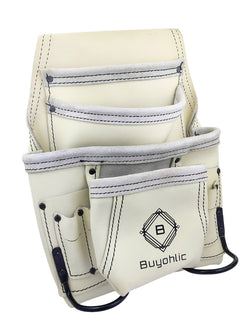 Heavy-Duty Leather Nail & Tool Bag – 10 Pocket Top Grain Construction Pouch