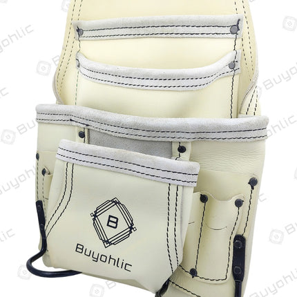 Heavy-Duty Leather Nail & Tool Bag – 10 Pocket Top Grain Construction Pouch