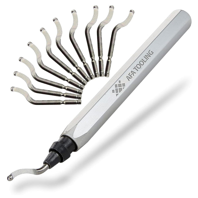 Deburring Tool with 10 HSS Swivel Blades – Reamer for Metal, Plastic, Resin, Copper, PVC, and 3D Printed Parts