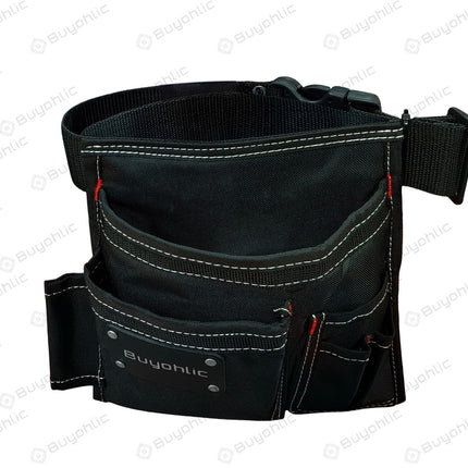 Durable Canvas 5-Pockets Single Side Tool Pouch Bag /Work Apron-Adjustable Belt