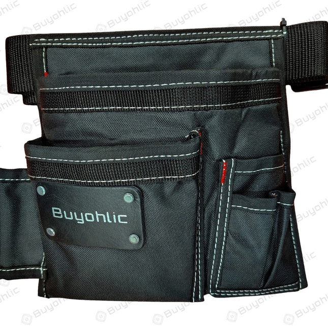 Durable Canvas 5-Pockets Single Side Tool Pouch Bag /Work Apron-Adjustable Belt