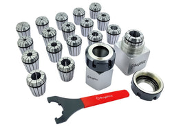 ER32 Collet Chuck Block Adapter With 18 pcs Range 3/32" -5/32" Collets for CNC Lathe