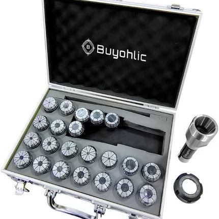 Buyohlic R8 Taper ER32 Collet Set Chuck Kit with 12 PCS Collets set CNC Processing Boring Milling Drilling Silk Attack Sculpture(0.0004'' Accuracy)