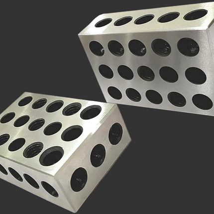 Tool Steel EN31 Deep Hardened Ultra Precision 1-2-3 Blocks (23 Holes) (1 Pair (2 Pcs))