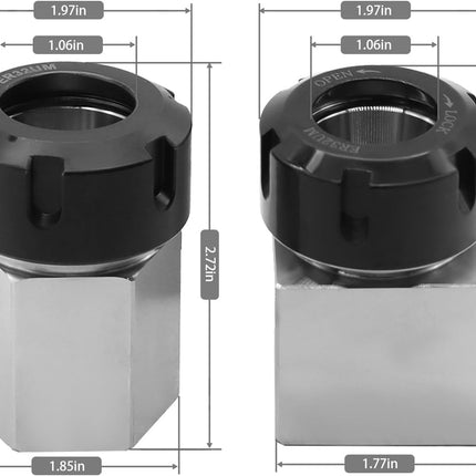 ER32 Collet Chuck Block Adapter With 18 pcs Range 3/32" -5/32" Collets for CNC Lathe
