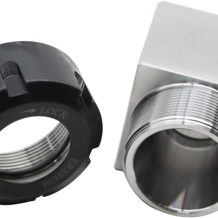 ER32 Collet Chuck Block Adapter With 18 pcs Range 3/32" -5/32" Collets for CNC Lathe