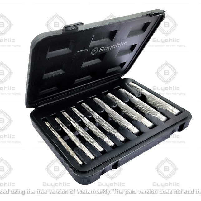 Buyohlic 9 Pcs Leather Hole Punch Round Working Hollow Cutting Mat for Watch Band, Belt, Wristband DIY Leather Crafting