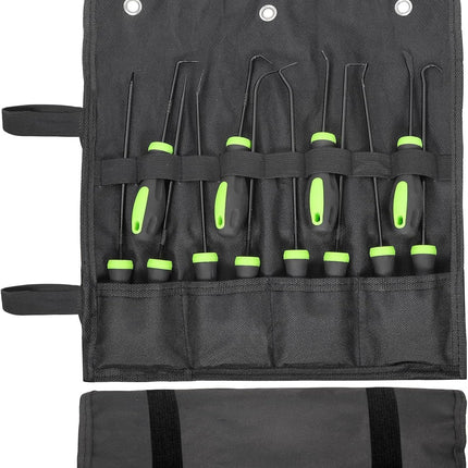 BUYOHLIC 12 Pcs Automotive Hook & Pick Tool Kit, Long and Mini Precision Puller Remover Set, Car Repair Essentials for O-Ring, Seal & Gasket Removal, Mechanic Tools