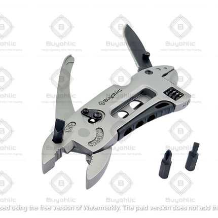 Buyohlic Multitool Wrench set 7 Tools/Pliers/Wire Cutter/Flat Screwdriver Adjustable Multi Purpose Stainless Steel Tool