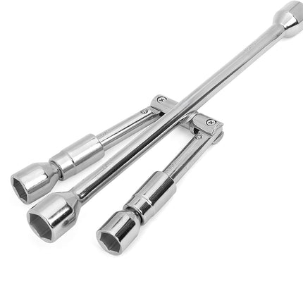 Buyohlic Universal Folding Lug Wrench, 4-Way Cross Wrench 14 Inch