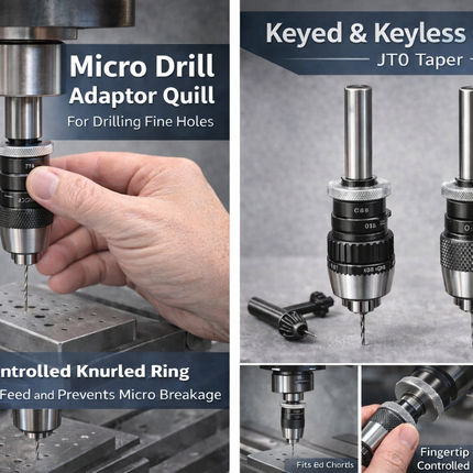 Micro Precision Sensitive Manual Feed Control Quill to Avoid Breaking Fine Drills 0.3 to 4.0 mm Capacities