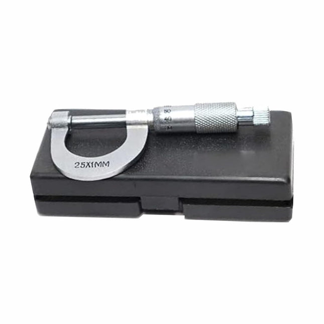 Economical Outside Micrometer, Chrome Plated Finish, Ratchet Stop, 0-25 mm Range // Screw Gauge