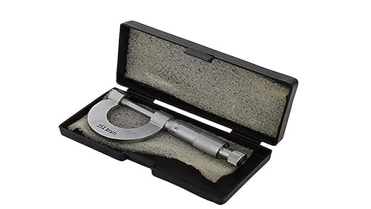 Economical Outside Micrometer, Chrome Plated Finish, Ratchet Stop, 0-25 mm Range // Screw Gauge