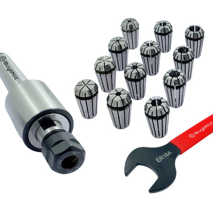 ER16 - 12 Pcs Collet Set ( Range1/32- 3/8") Collet Live Revolving Center With Spanner