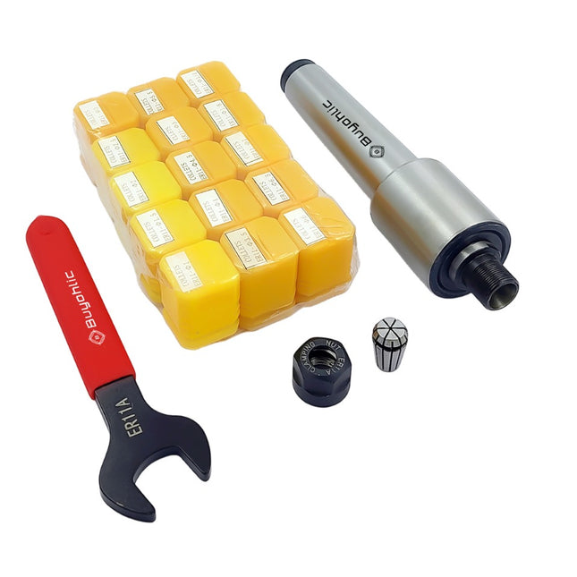 ER11  15 Pc Collet Set Range 1mm-1/8"Collet Live Revolving Center With Spanner