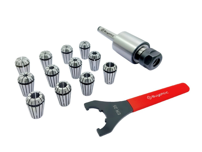 ER25 - 12 Pcs Collet Set (Range 1/8 -5/8" ) Collet Live Revolving Center With Spanner