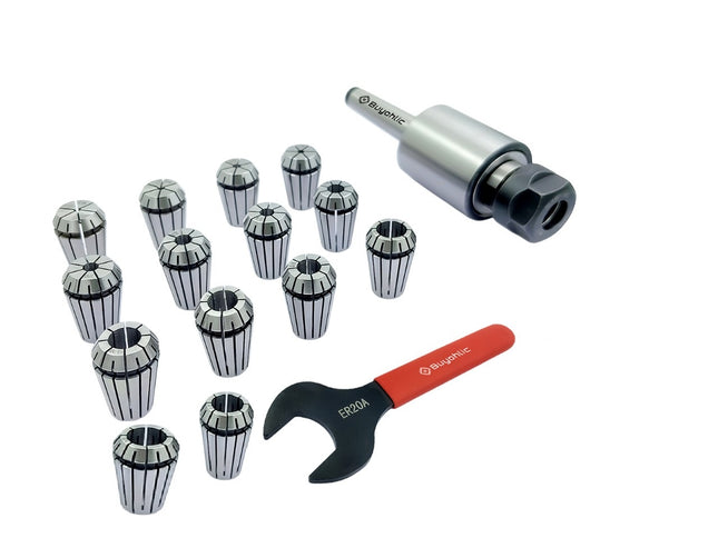 ER20 - 14 Pcs Collet Set Range1/16-1/2"  Collet Live Revolving Center With Spanner